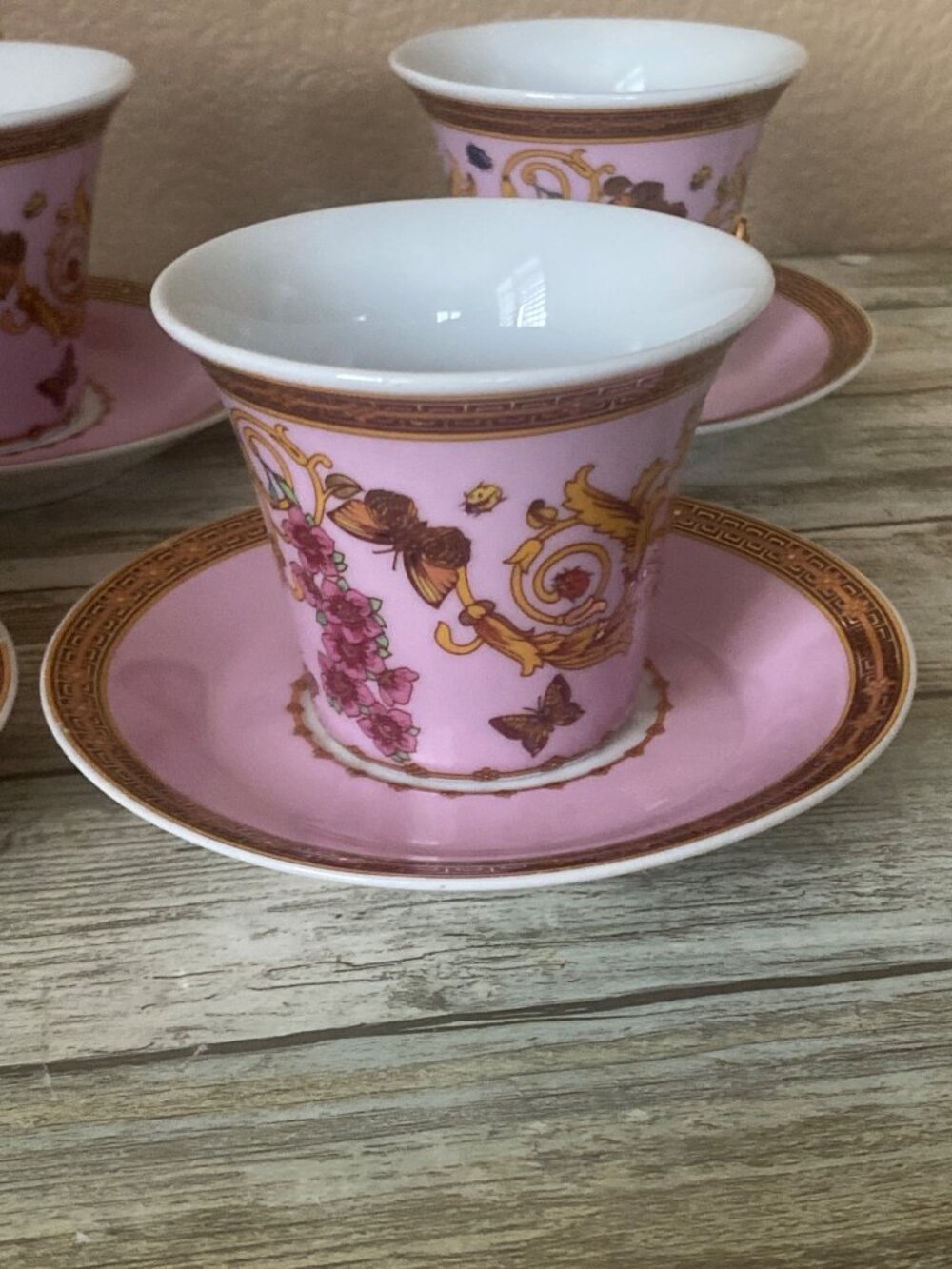 Aramco Imports Rutherford Le Jardin Italy 12Pc Espresso Cup Saucer Set w/Box Vtg - Picture 14 of 16